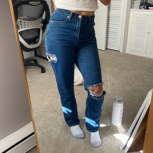 High Waisted Ripped Jeans